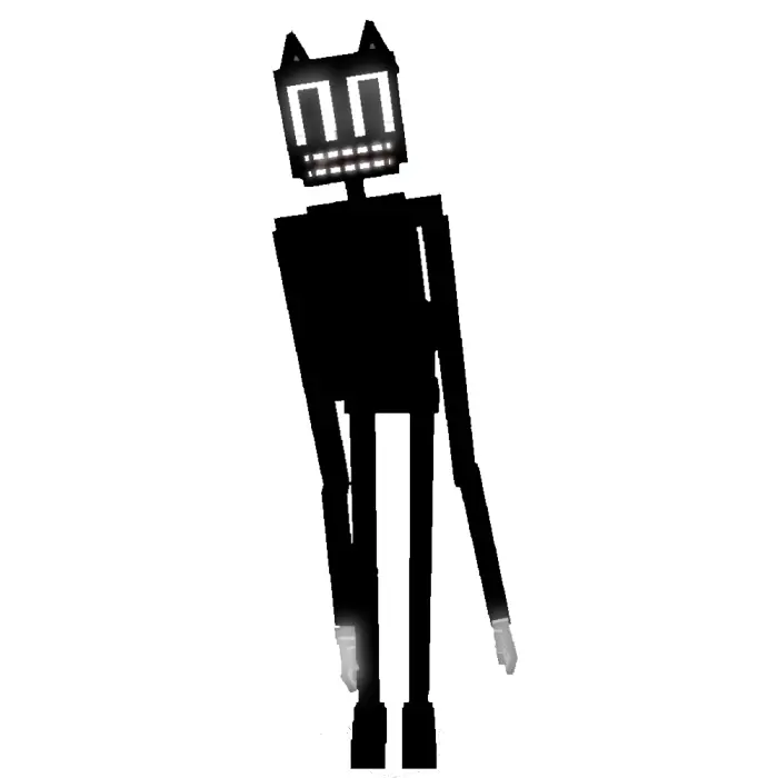 Tall, shadowy cartoon cat character.