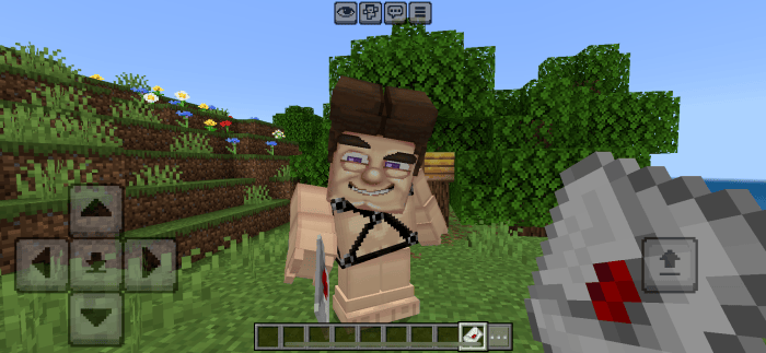 Grotesque Steve character with eerie face
