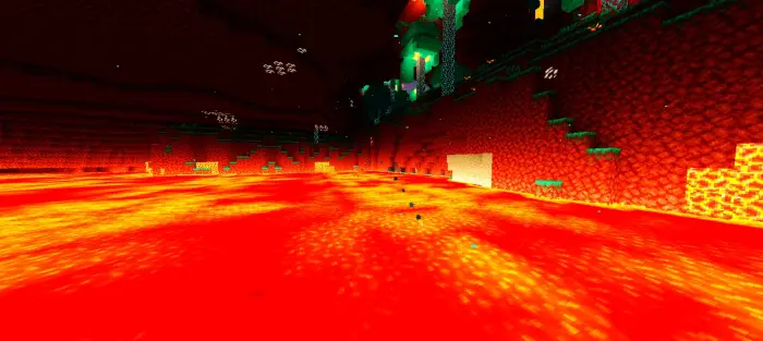 Vivid glowing lava with enhanced lighting effects
