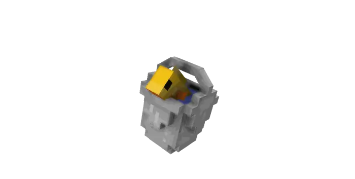 Pixelated 3D bucket with a yellow duck