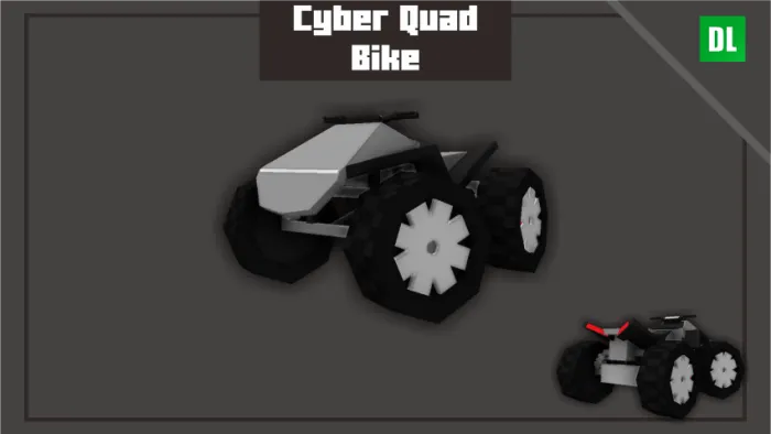Blocky cyber quad bike with black wheels