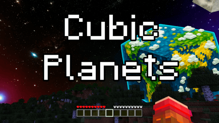 Cubic planets and stars in a night sky