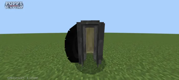 Creepy black tunnel entrance on grass