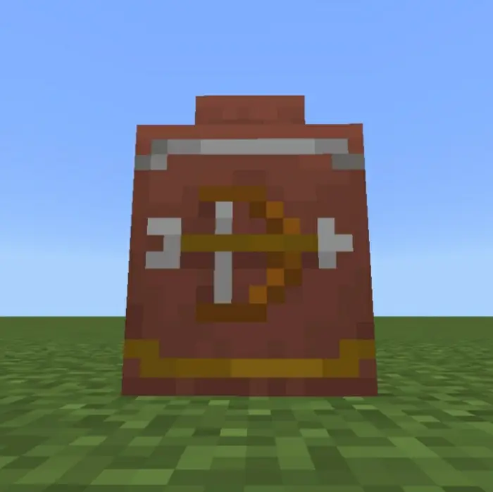 Pixelated decorative pot with bow pattern