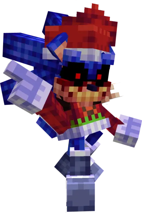 Pixelated Sonic.EXE character with red eyes