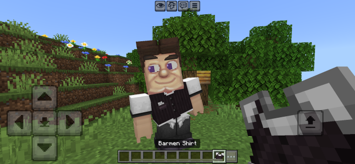 Grotesque Steve character in a vest shirt