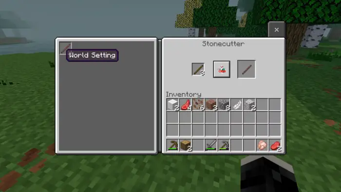 Game interface showing world settings menu