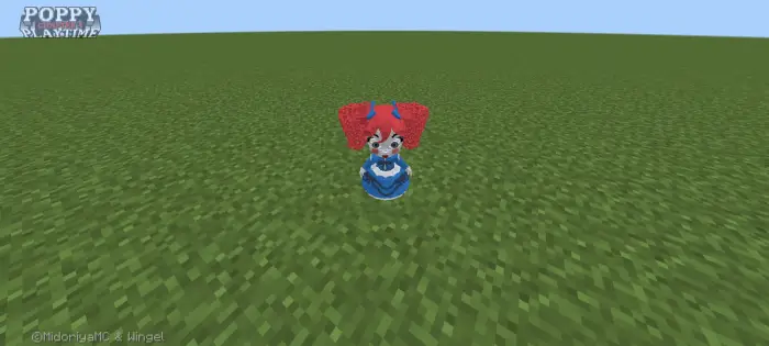 Doll-like mob with red hair on grassy field