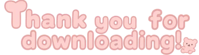 Pink Thank you for downloading! text