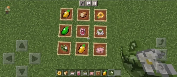 Nine new food and tea items in item frames