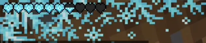 Blue pixel hearts health bar redesign.