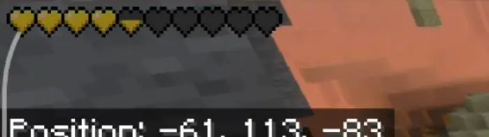 Yellow half hearts health bar, classic style