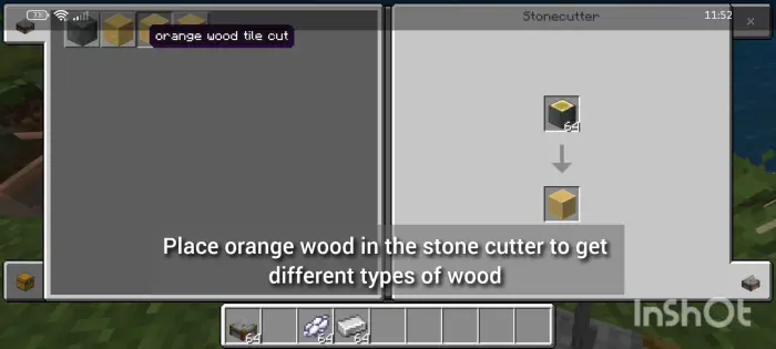 Stonecutter crafting orange wood options
