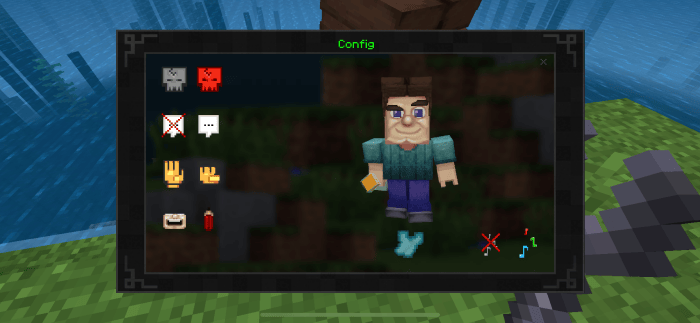 Grotesque Steve character config menu