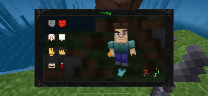 Grotesque Steve character config menu