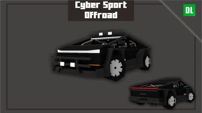 Blocky black offroad cyber truck mod