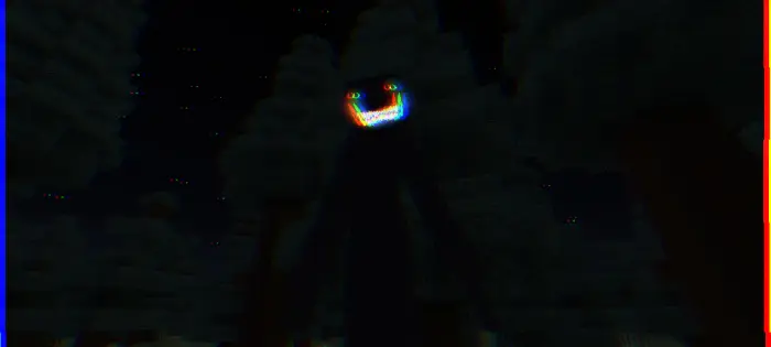 Glowing-faced horror creature in dark forest