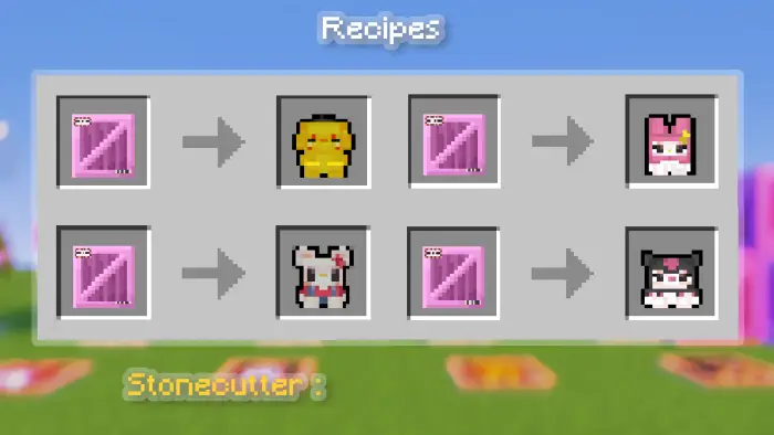 Sanrio character armor crafting recipes