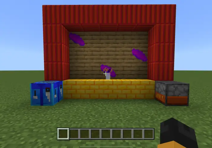 Colorful stage with new furniture blocks