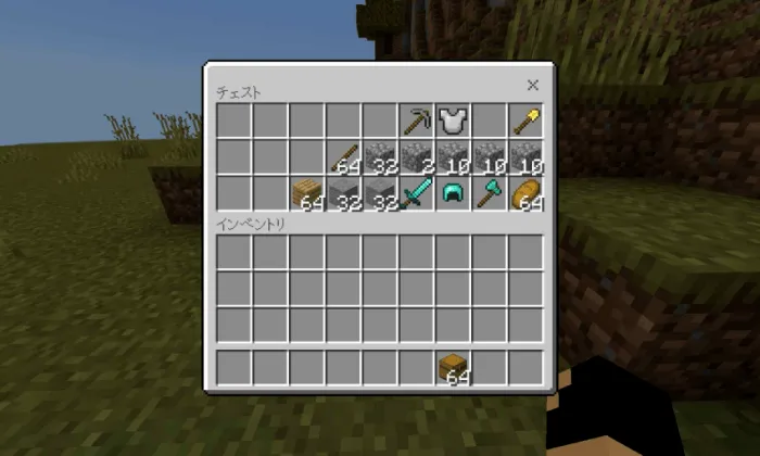 Organized chest inventory interface shown