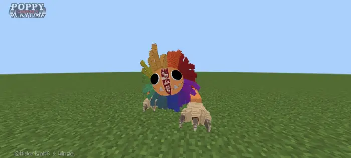 Creepy rainbow creature with large claws