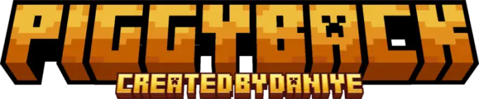 Piggyback mod logo with pixel style text