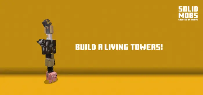 Stacked blocky animals forming a tall tower.
