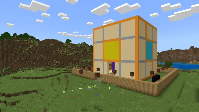 Blocky house shaped like Numberblock 27