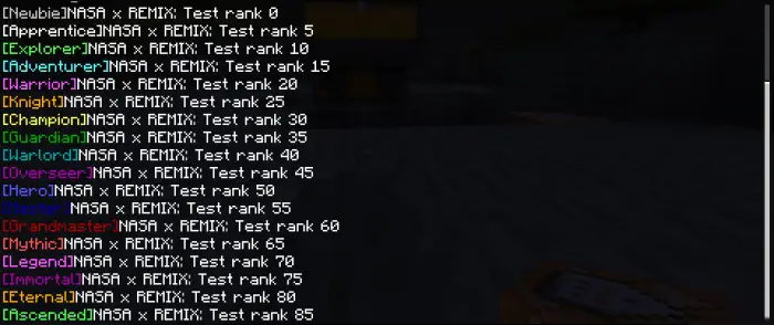 ALT text Rank ladder with colored titles displayed