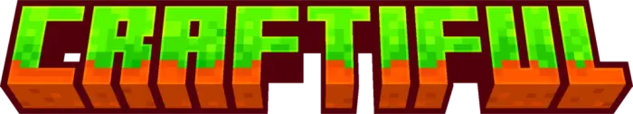 Blocky CRAFTIFUL text in green and orange
