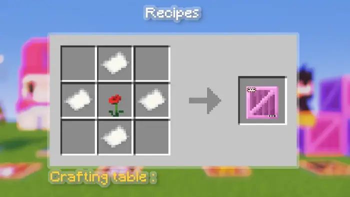 Crafting recipe for pink Hello Kitty armor