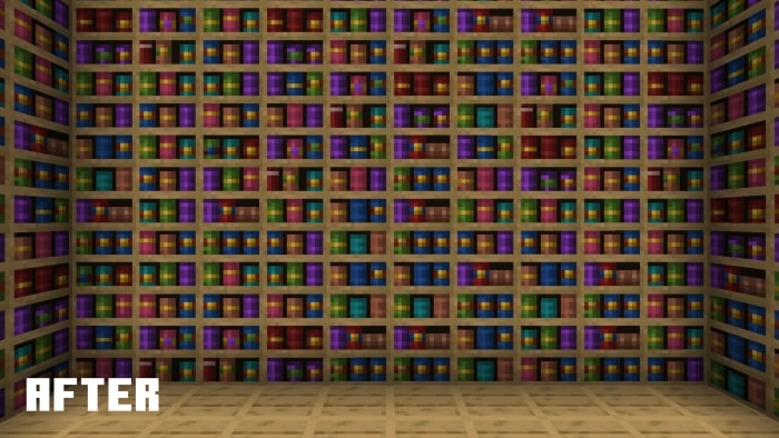 Colorful chiseled bookshelf wall texture