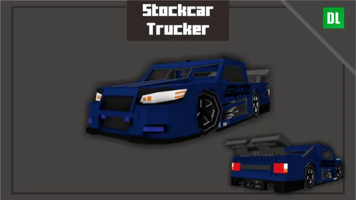 Blue stockcar truck model with racing decals