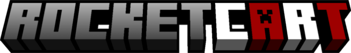 Rocketcart mod logo with pixel text style