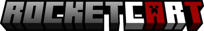 Rocketcart mod logo with pixel text style