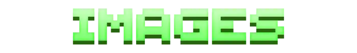 Green pixel art text spelling IMAGES