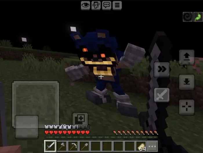 Creepy Sonic.EXE boss encounter at night