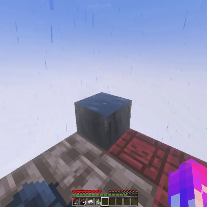 Single water block floating in the sky
