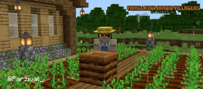 Humanoid villager in a crop field