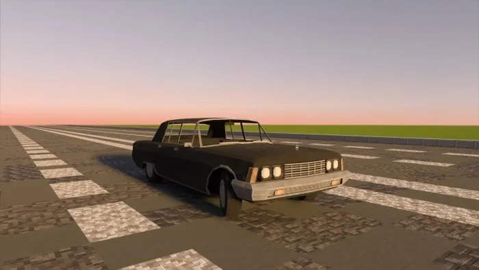 Blocky Zil 117 sedan on a pixel road