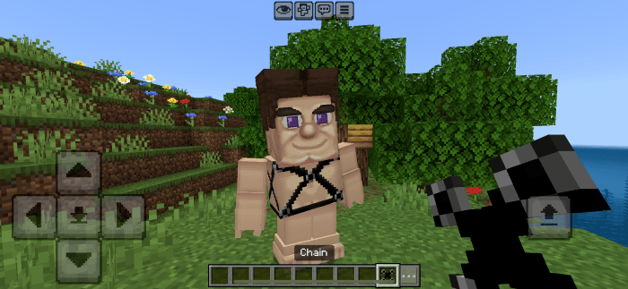 Grotesque Steve character with menacing look