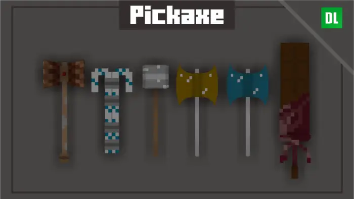 Sweet-themed decorative pickaxe designs
