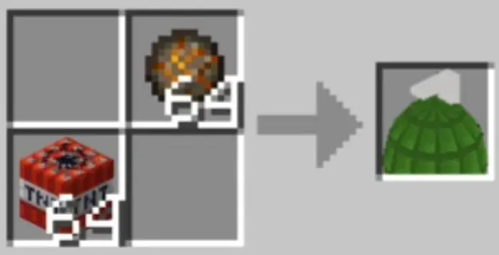 Crafting recipe for a throwable grenade