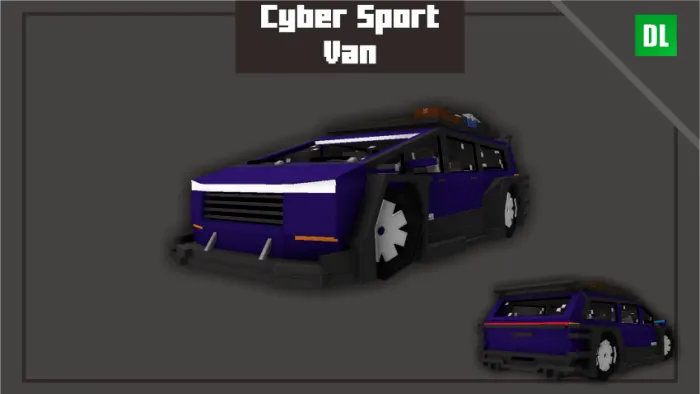 Blocky purple cyber sport van mod model