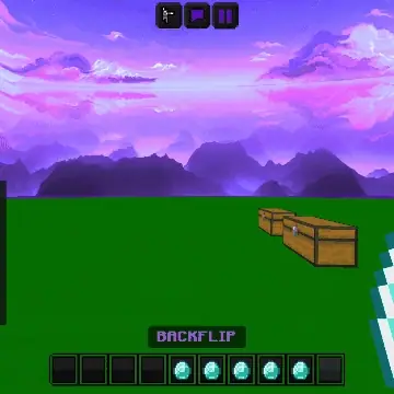 Inventory screen with chests and backflip move