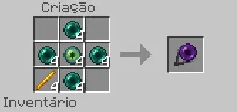 Crafting recipe for a portable portal item