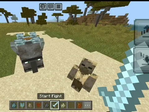 Player prepares mobs for a team battle.