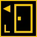 Yellow outlined door control icon