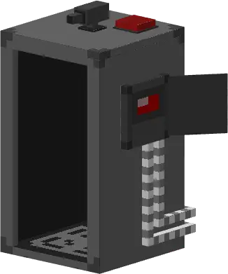Blocky robot spawner with open hatch