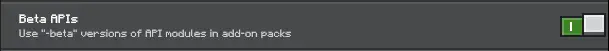 Toggle for enabling Beta APIs in mods
